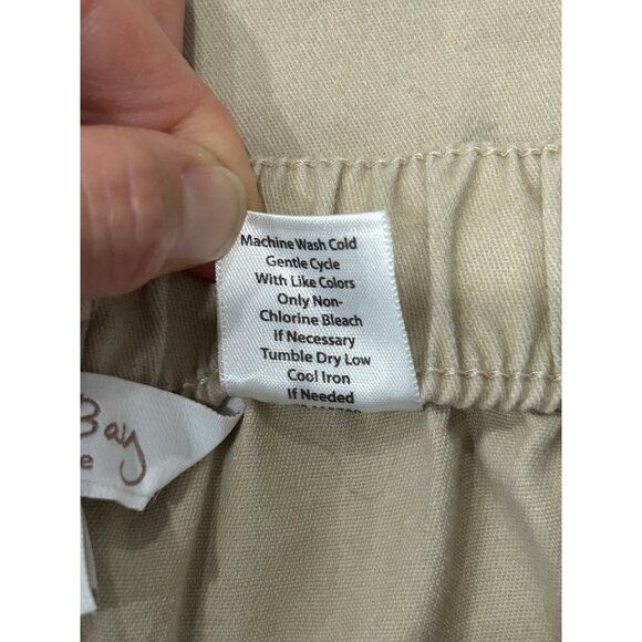Coral Bay Petite Womens Beige Elastic Waist Capri Pants Sz PL - Picture 7 of 9